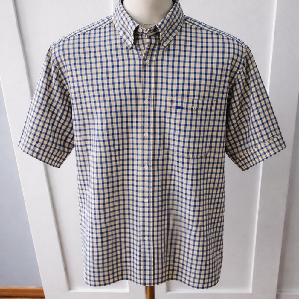 Chaps Blue and Yellow Checkered Men's Shirt